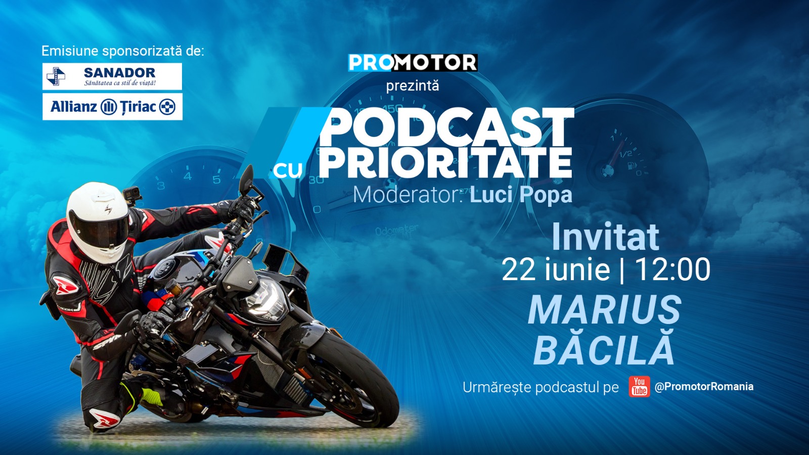 Marius Băcilă vorbește despre securitatea pe motocicletă, metode de conducere și legende din universul moto în cadrul „Podcast cu Prioritate” #104 de ProMotor.